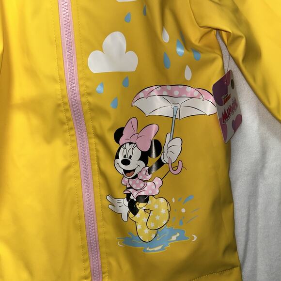 Disney Mini Mouse Rain Jacket Kids NEW YELLOW - Picture 2 of 8